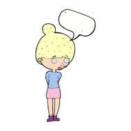 cartoon woman staring with speech bubble N34