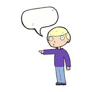 cartoon man pointing with speech bubble N220