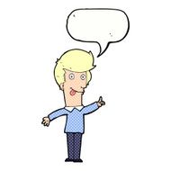 cartoon funny man with idea speech bubble N12