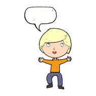 Cartoon happy boy with speech bubble N268