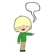 cartoon man pointing with speech bubble N221
