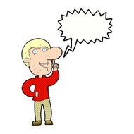 cartoon man with idea speech bubble N125