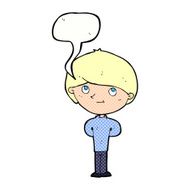 Cartoon happy boy with speech bubble N269