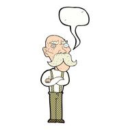 cartoon angry old man with speech bubble N165
