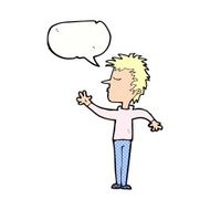 cartoon dismissive man with speech bubble N11