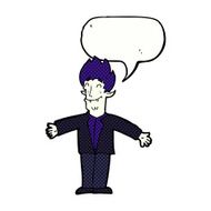cartoon happy vampire with speech bubble N47