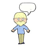 cartoon happy man with speech bubble N520