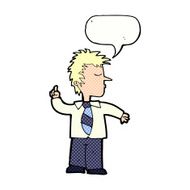 cartoon man making his point with speech bubble N12
