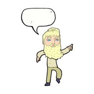 cartoon bearded man pointing the way with speech bubble N12