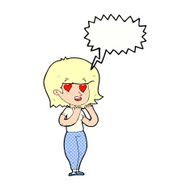 cartoon woman in love with speech bubble N12
