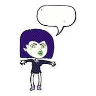 cartoon vampire girl with speech bubble N258
