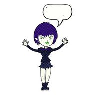 cartoon vampire girl with speech bubble N259