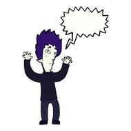 cartoon vampire giving up with speech bubble N12