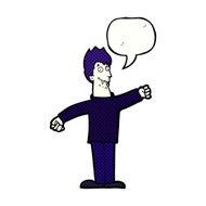 cartoon happy vampire with speech bubble N48
