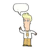 cartoon bored man asking question with speech bubble N12
