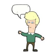 cartoon waving man with speech bubble N44