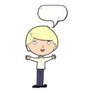 Cartoon happy boy with speech bubble N270