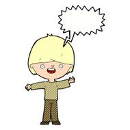 Cartoon happy boy with speech bubble N271
