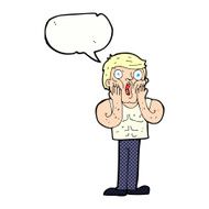 cartoon shocked gym man with speech bubble N22