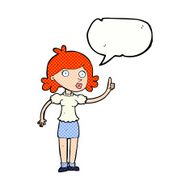 cartoon woman with idea speech bubble N284