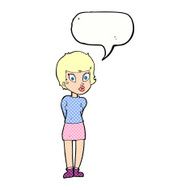 cartoon pretty woman with speech bubble N315