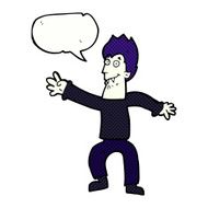 cartoon vampire with speech bubble N142