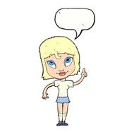 cartoon woman with idea speech bubble N285