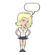cartoon woman with hands on hips speech bubble N247