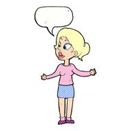 cartoon pretty woman explaining something with speech bubble N12