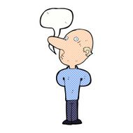 cartoon balding man with speech bubble N22