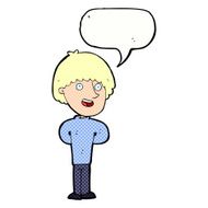 cartoon happy man with speech bubble N521