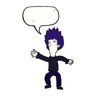 cartoon vampire with speech bubble N143