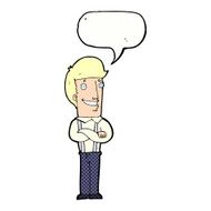 cartoon proud man with speech bubble N34