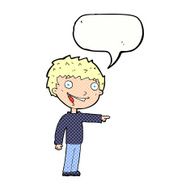 cartoon happy boy laughing with speech bubble N32