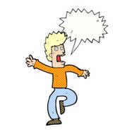 cartoon frightened man with speech bubble N94