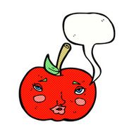 cartoon apple with face speech bubble N24