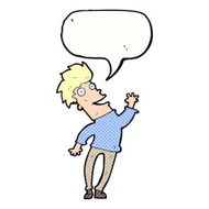 cartoon happy man with speech bubble N522