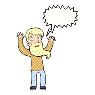 cartoon excited man with beard speech bubble N12