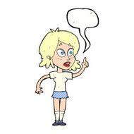 cartoon woman asking question with speech bubble N35