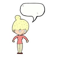 cartoon woman staring with speech bubble N35