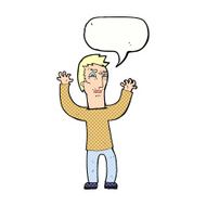 cartoon angry man with speech bubble N101