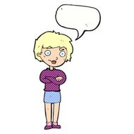 cartoon annoyed woman with speech bubble N211