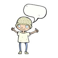 cartoon boy with positive attitude speech bubble N22