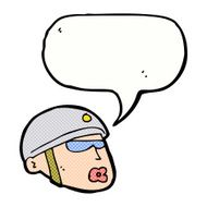 cartoon policeman head with speech bubble N12