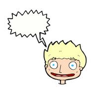 Cartoon happy boy with speech bubble N272