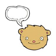 cartoon teddy bear head with speech bubble N17