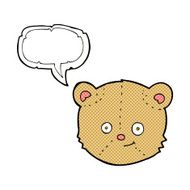 cartoon teddy bear head with speech bubble N18