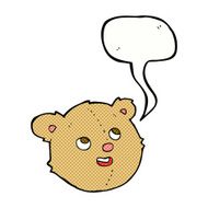cartoon teddy bear head with speech bubble N19