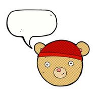 cartoon teddy bear head with speech bubble N20
