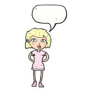 cartoon woman with speech bubble N34
